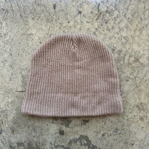Brown ribbed knit hat